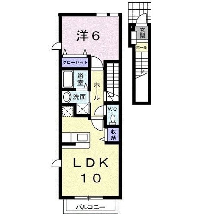 福岡県大牟田市馬込町2(アパート)の賃貸物件の間取り