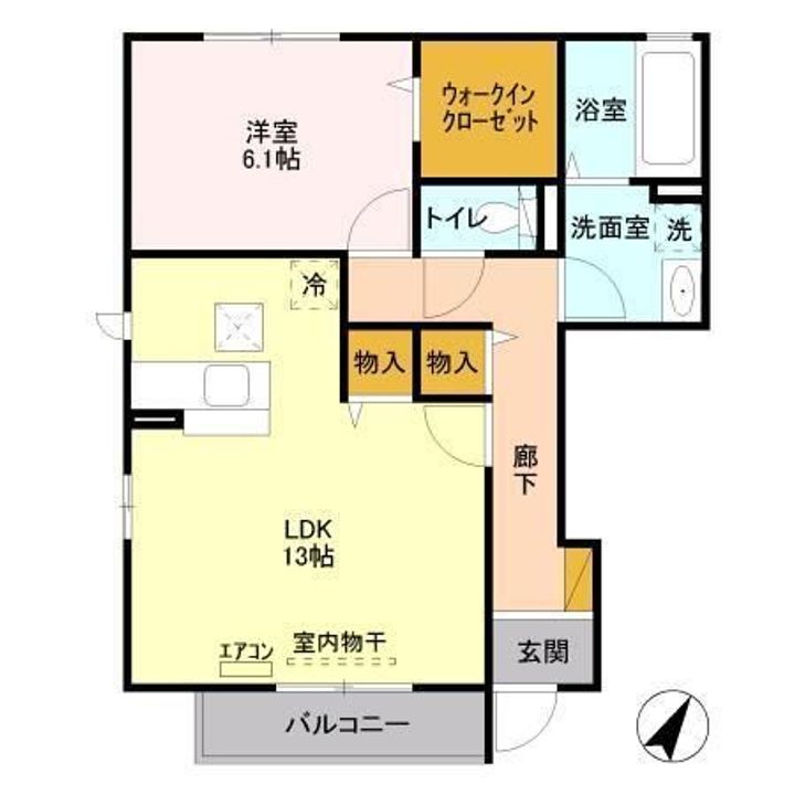 茨城県水戸市酒門町(アパート)の賃貸物件の間取り