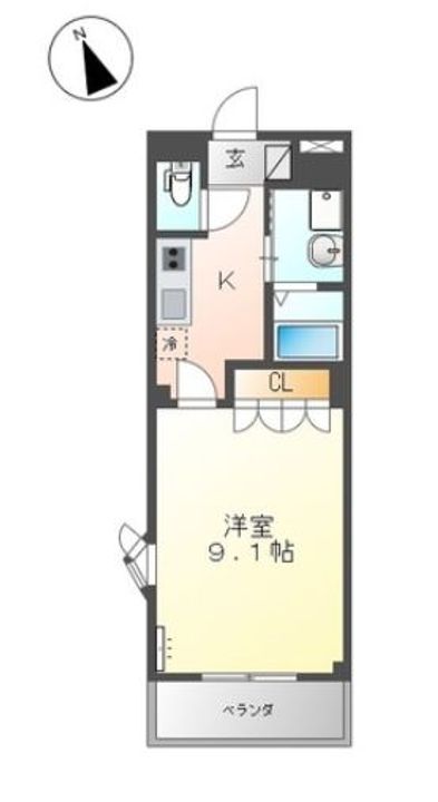 広島県福山市新涯町4丁目の賃貸アパートの間取り