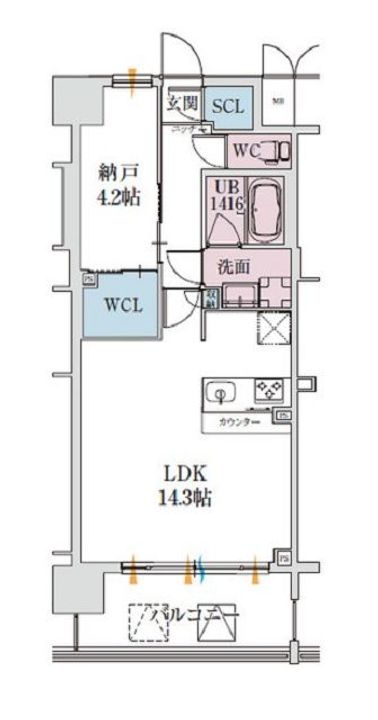 大阪府大阪市北区大淀中5(マンション)の賃貸物件の間取り