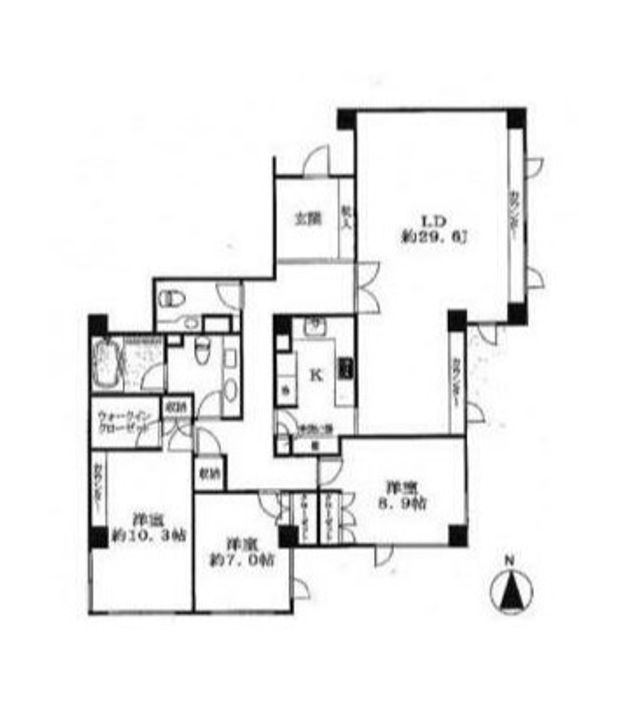 東京都港区西麻布4(マンション)の賃貸物件の間取り