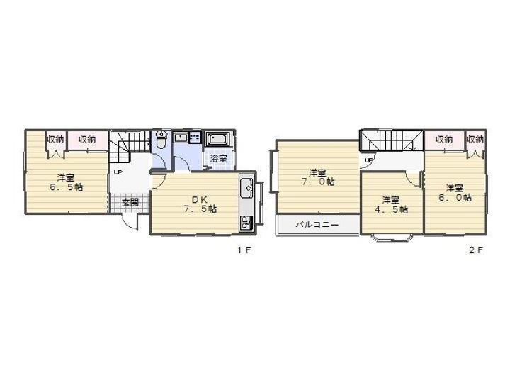神奈川県横須賀市大矢部4(一戸建)の賃貸物件の間取り