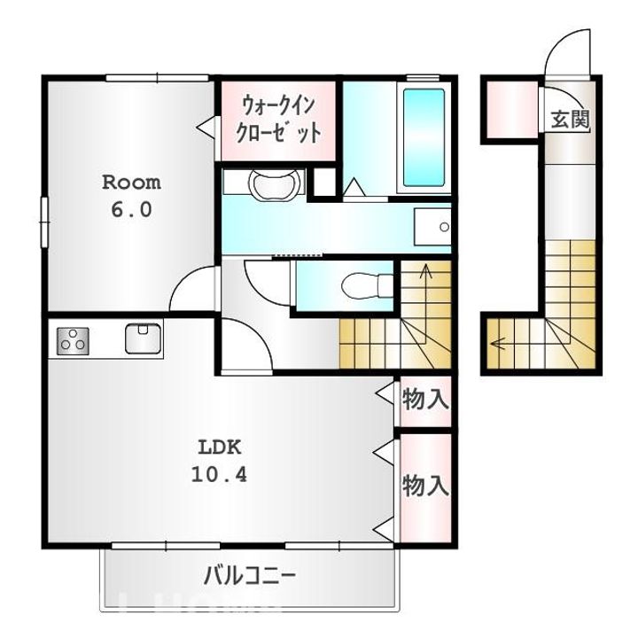 群馬県前橋市富士見町時沢(アパート)の賃貸物件の間取り