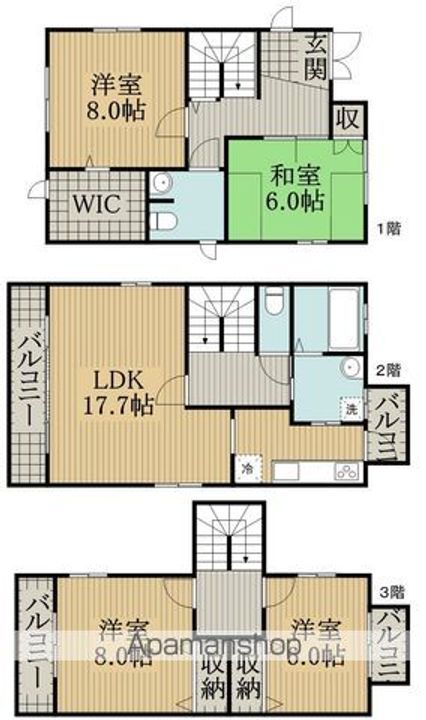 静岡県浜松市中央区泉3(一戸建)の賃貸物件の間取り