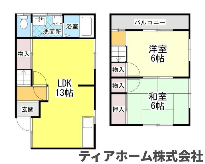 奈良県大和高田市東中2(一戸建)の賃貸物件の間取り