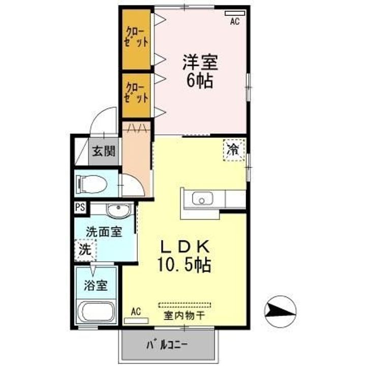 新潟県長岡市大山3(アパート)の賃貸物件の間取り