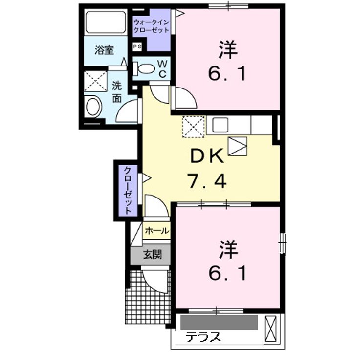 東京都八王子市川口町(アパート)の賃貸物件の間取り