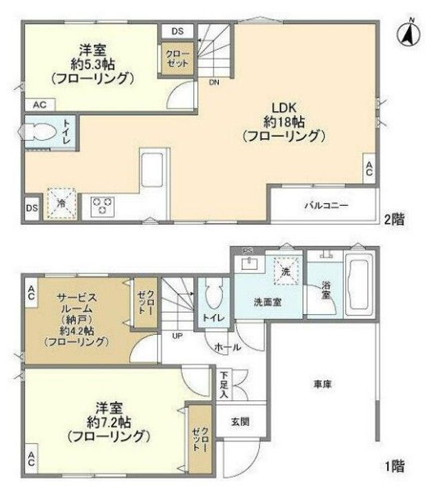東京都杉並区高円寺北3(一戸建)の賃貸物件の間取り