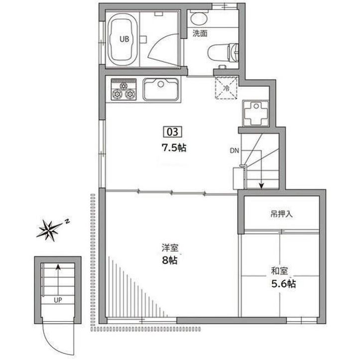 東京都中野区南台5(アパート)の賃貸物件の間取り