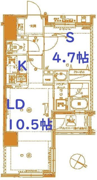 神奈川県横浜市西区浜松町(マンション)の賃貸物件の間取り