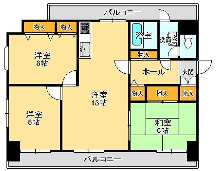 宮城県仙台市太白区柳生4(マンション)の賃貸物件の間取り
