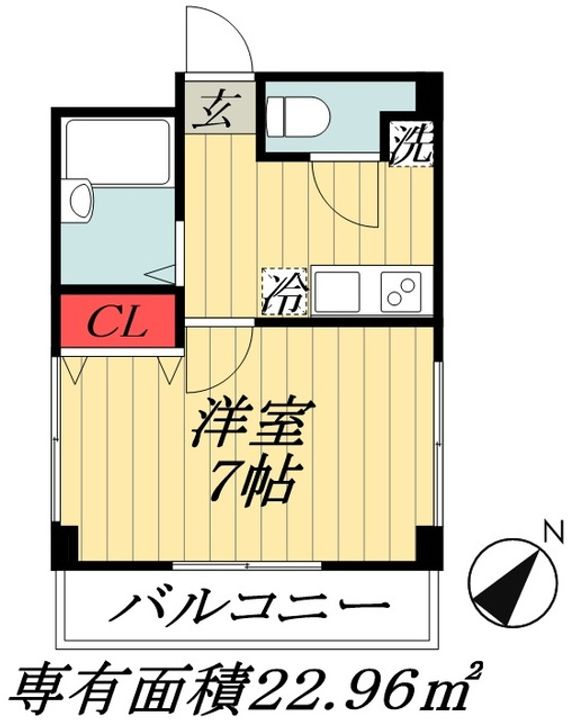 千葉県市川市福栄1の賃貸マンションの間取り
