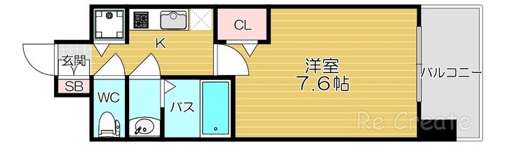 大阪府大阪市中央区松屋町(マンション)の賃貸物件の間取り