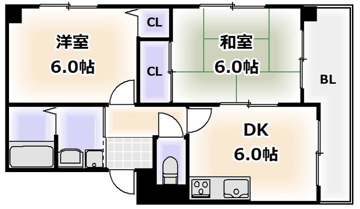 エクリーズ桑津の間取り