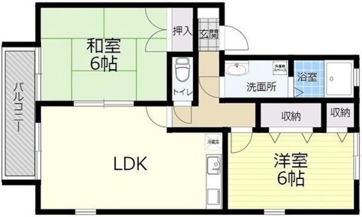 サニーハイツ大砲館Cの間取り