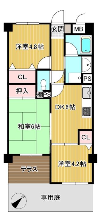 ライオンズマンション久米川第5の間取り