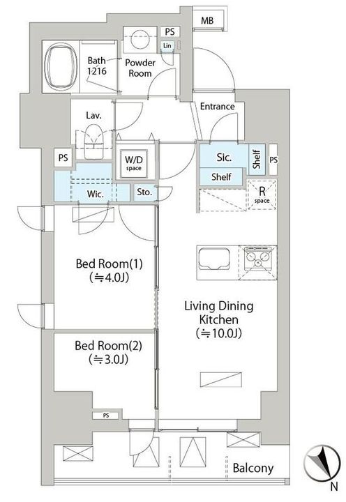 東京都中央区日本橋馬喰町2(マンション)の賃貸物件の間取り