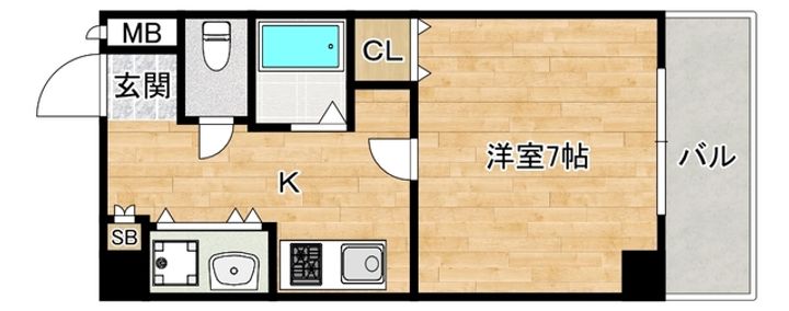 大阪府大阪市天王寺区細工谷1(マンション)の賃貸物件の間取り