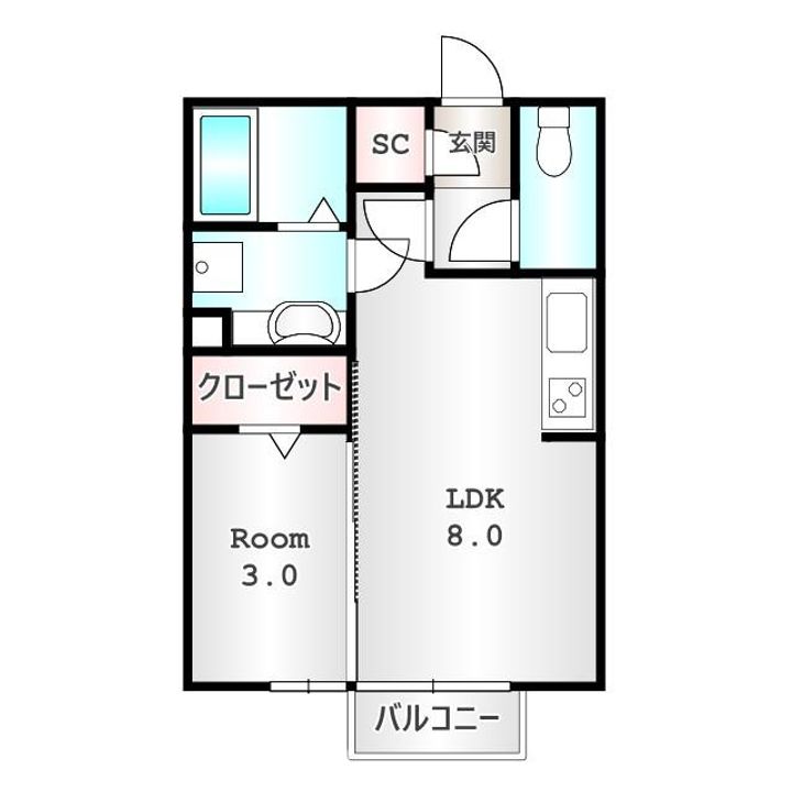 群馬県高崎市大八木町(アパート)の賃貸物件の間取り