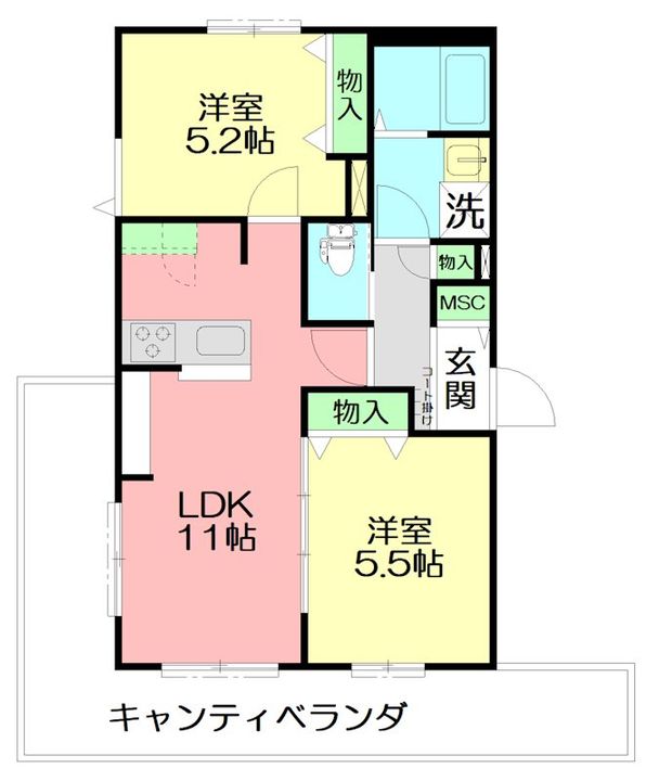 神奈川県横浜市戸塚区吉田町(マンション)の賃貸物件の間取り