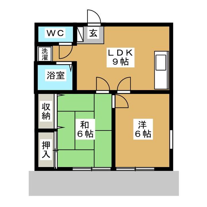 ゆあさコーポの間取り