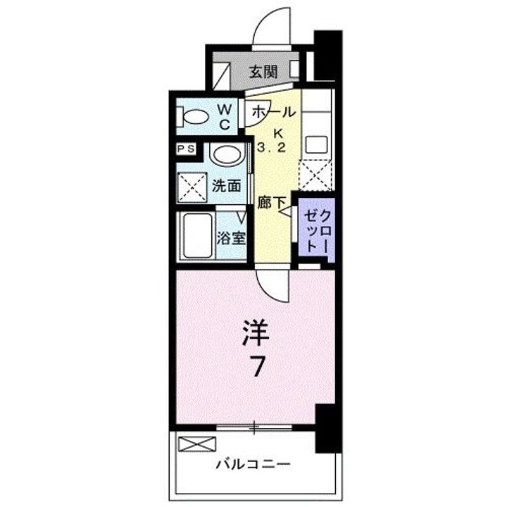 大阪府泉佐野市上町2(マンション)の賃貸物件の間取り