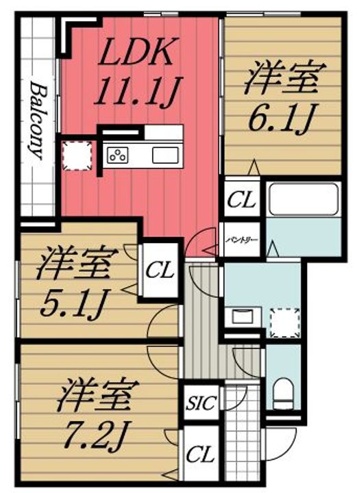 千葉県千葉市若葉区都賀2(マンション)の賃貸物件の間取り