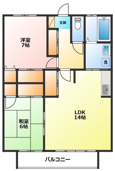 神奈川県小田原市中町2(アパート)の賃貸物件の間取り