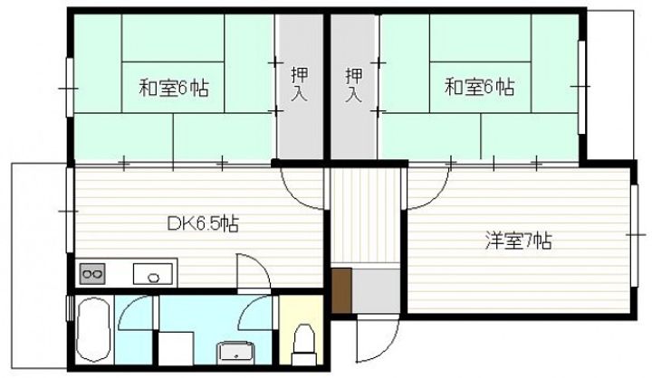 広島県広島市安佐南区大塚西3(マンション)の賃貸物件の間取り