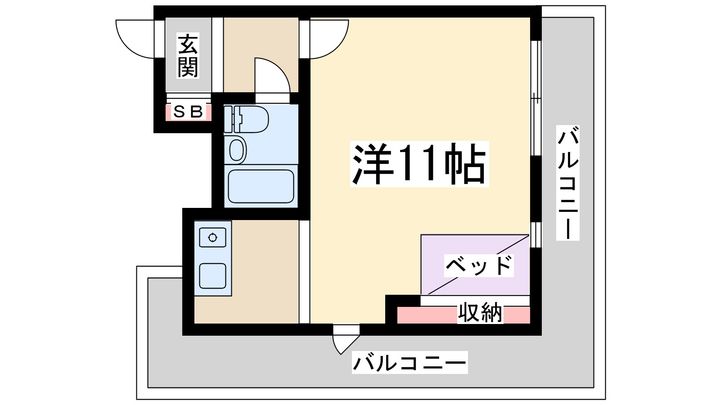 大阪府大阪市淀川区宮原2(マンション)の賃貸物件の間取り