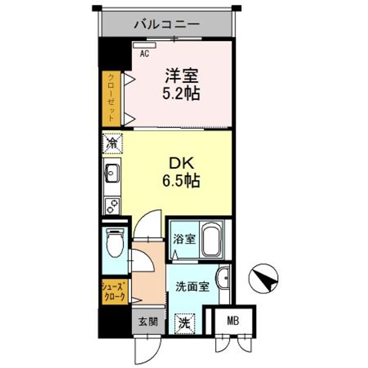 兵庫県神戸市中央区磯辺通2(マンション)の賃貸物件の間取り