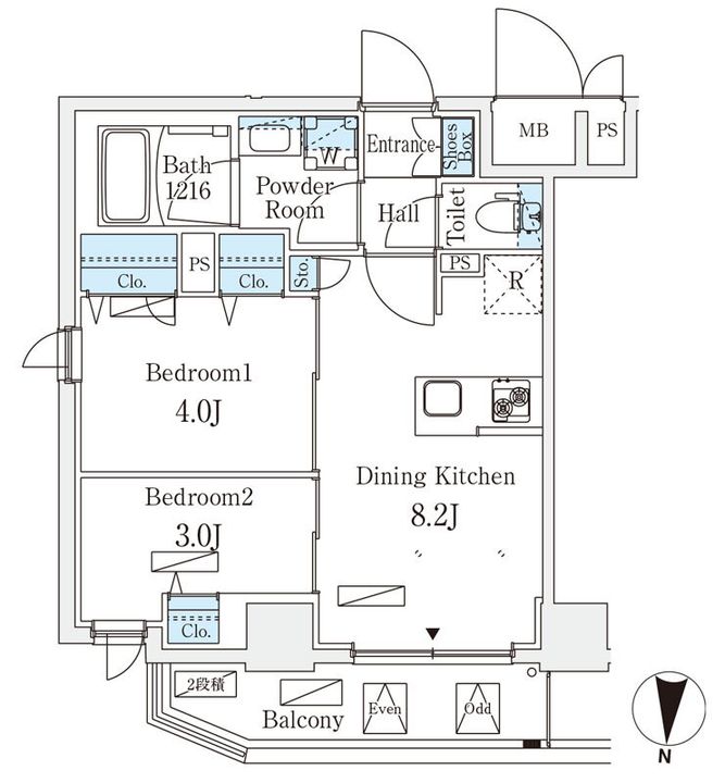 東京都江東区大島1(マンション)の賃貸物件の間取り