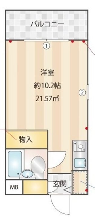東京都稲城市東長沼(マンション)の賃貸物件の間取り