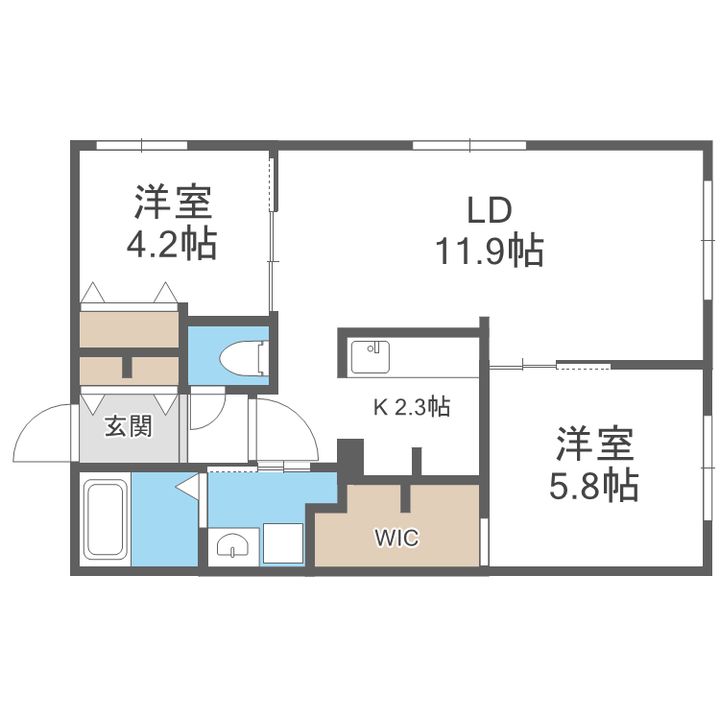 エアフォルク学園前の間取り