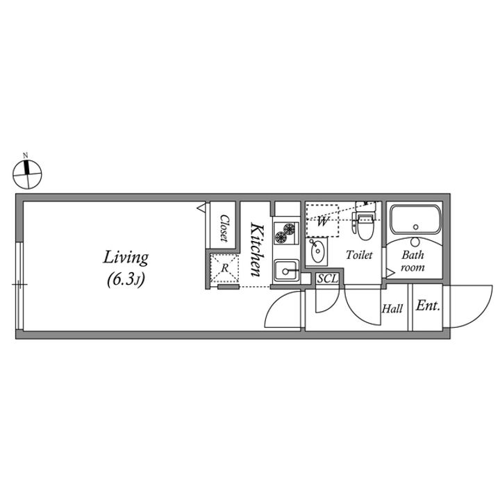 東京都練馬区中村南3(マンション)の賃貸物件の間取り
