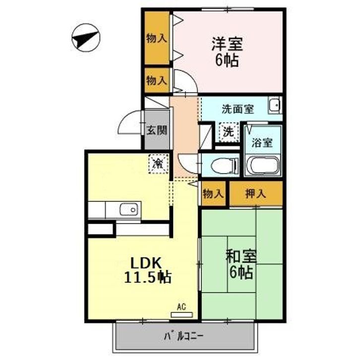滋賀県守山市守山6(アパート)の賃貸物件の間取り