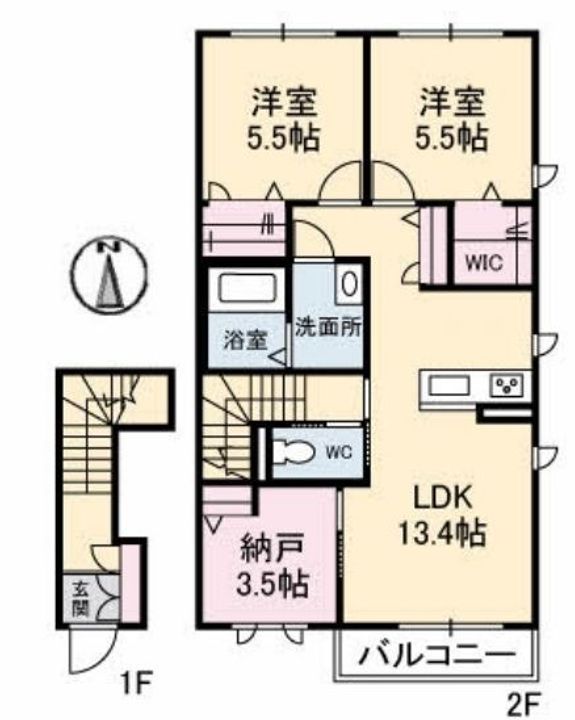 テラスコート船穂 Cの間取り