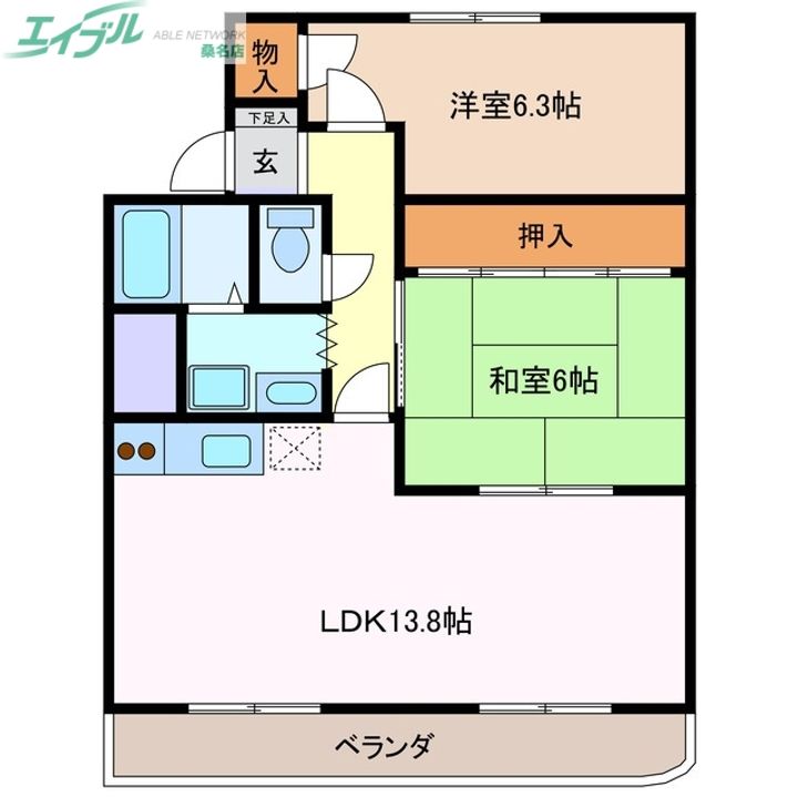 リゾン学南の間取り