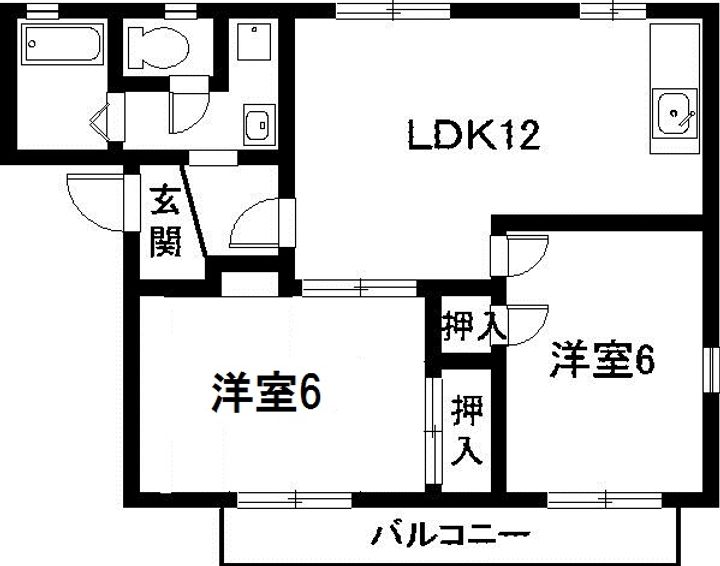 愛知県西尾市永吉1(アパート)の賃貸物件の間取り