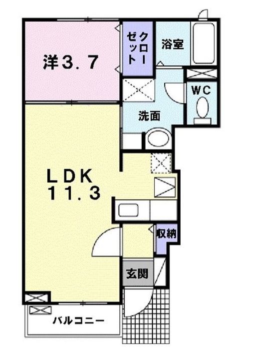 福島県伊達市保原町字栄町(アパート)の賃貸物件の間取り