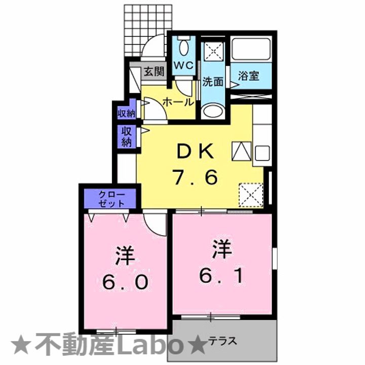 徳島県美馬市穴吹町三島字舞中島(アパート)の賃貸物件の間取り