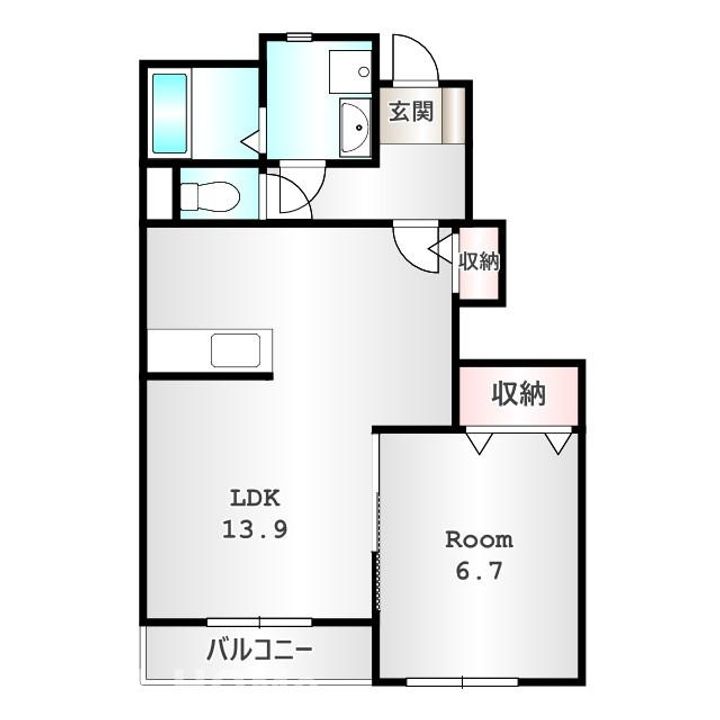 群馬県吾妻郡中之条町大字伊勢町(アパート)の賃貸物件の間取り