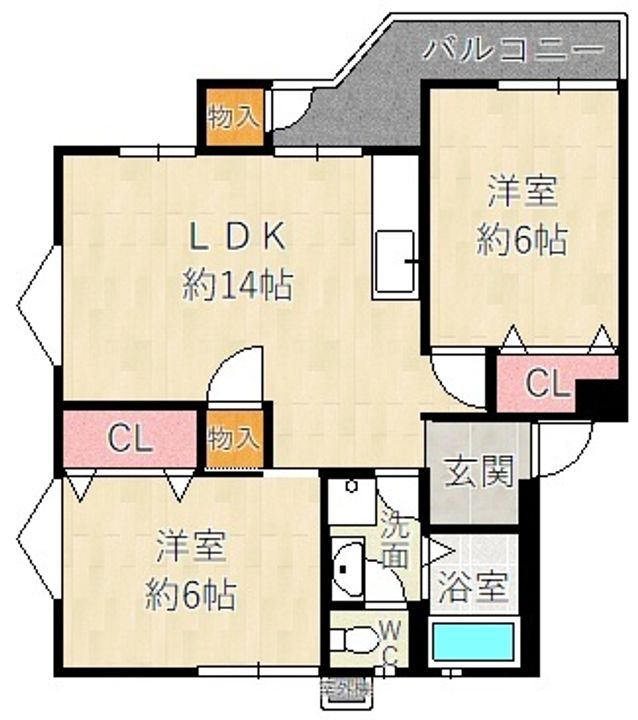 大屋町ハイツの間取り