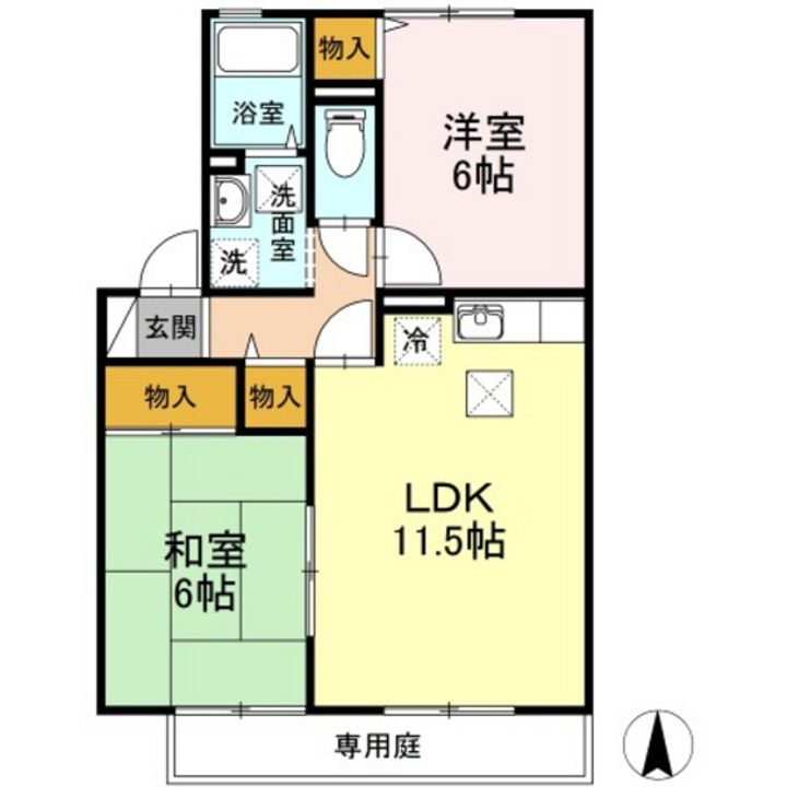 岡山県岡山市中区山崎(アパート)の賃貸物件の間取り
