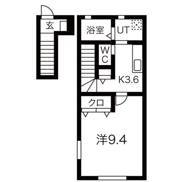 ワンリッチ金ヶ崎Aの間取り