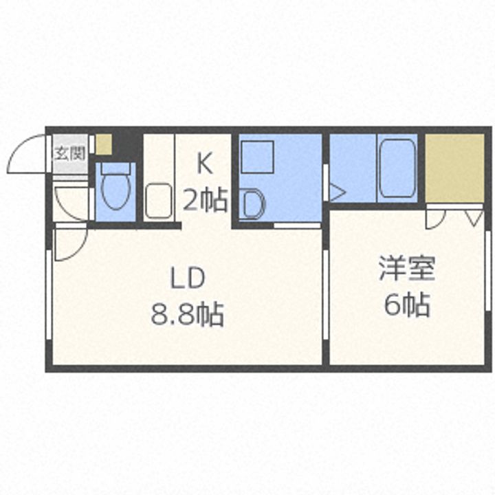 北海道札幌市東区北三十八条東2の賃貸アパートの間取り