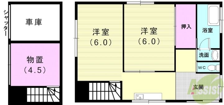 兵庫県明石市東野町(一戸建)の賃貸物件の間取り