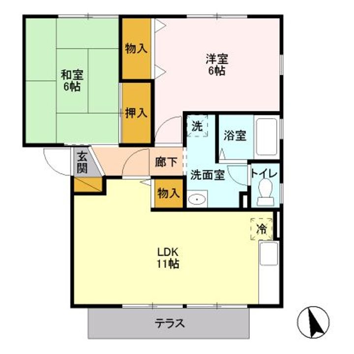 栃木県宇都宮市五代1(アパート)の賃貸物件の間取り