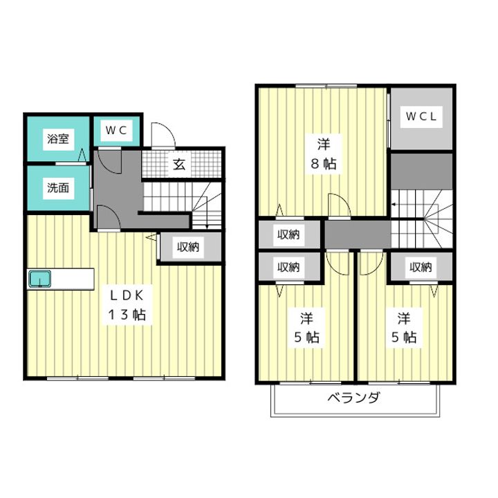 愛知県名古屋市名東区大針3(一戸建)の賃貸物件の間取り