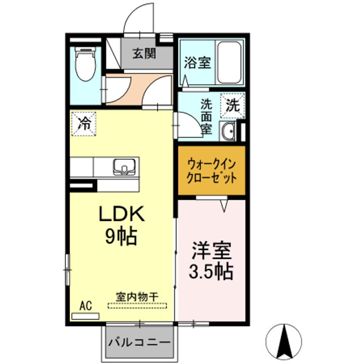 岡山県岡山市北区南方5(アパート)の賃貸物件の間取り